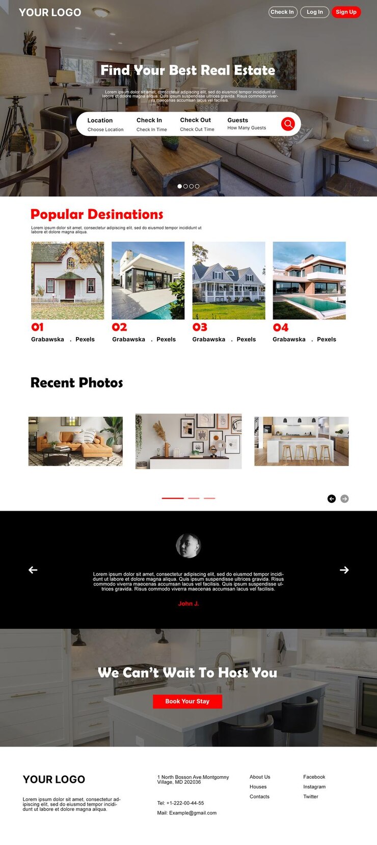 PSD modelo de site de negócios imobiliários