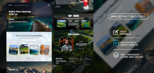 Modelo de site de viagens e passeios