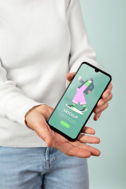 PSD modelo de smartphone em mão
