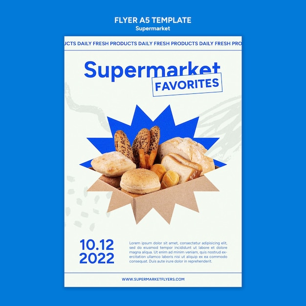 PSD modelo de supermercado de design plano