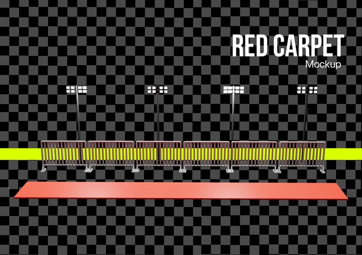 PSD modelo de tapete vermelho 3d para cerimônia