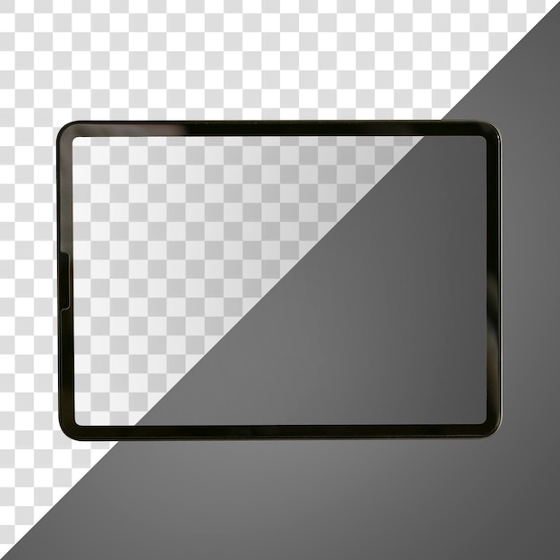 Modelo de tela transparente png de tablet digital