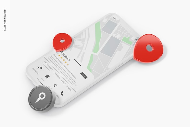 Modelo de telefone com ícone de localização