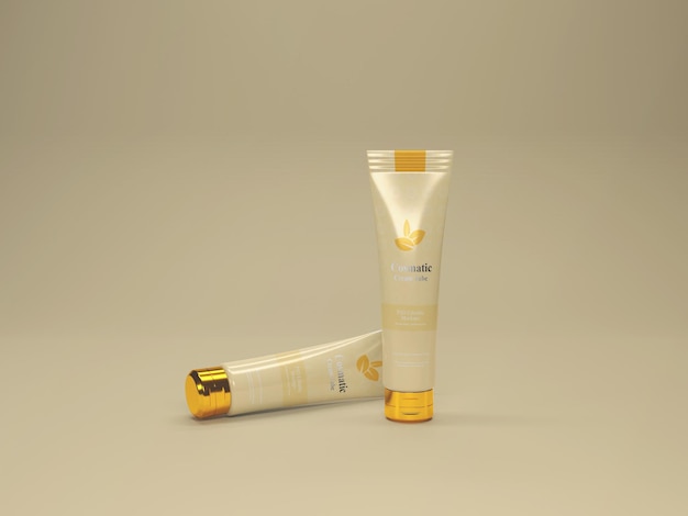 Modelo de tubo de creme cosmético