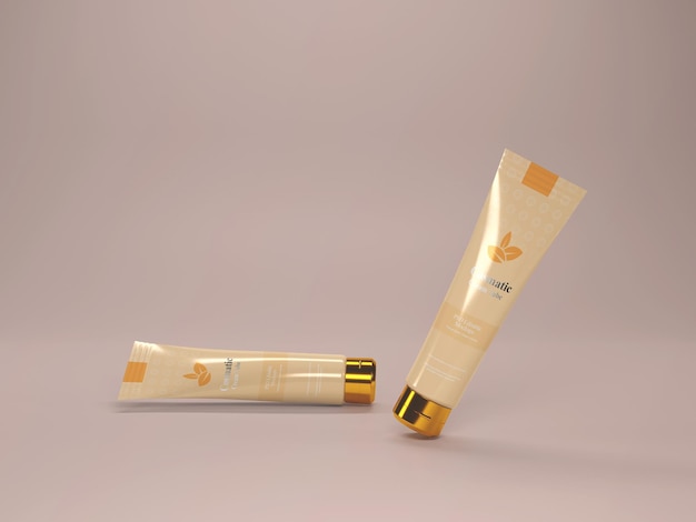 Modelo de tubo de creme cosmético