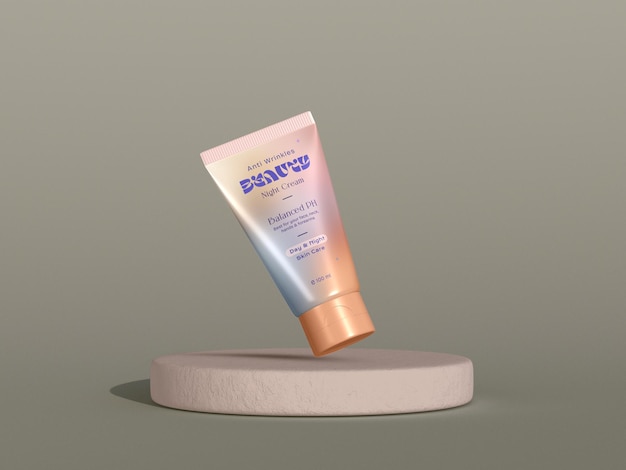 Modelo de tubo de creme de beleza cosmético