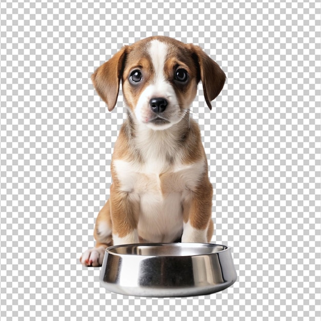 PSD modelo de um cachorrinho com uma tigela de comida