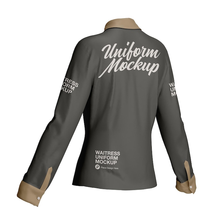 PSD modelo de uniforme de garçonete