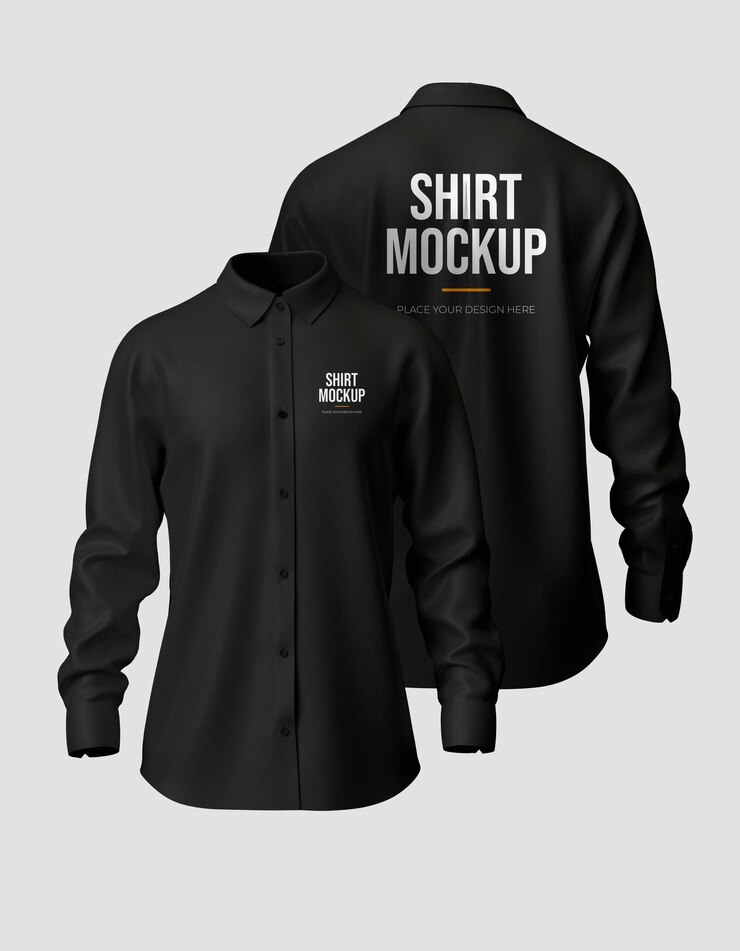 PSD modelo de uniforme de manga longa da psd para camisa de trabalho