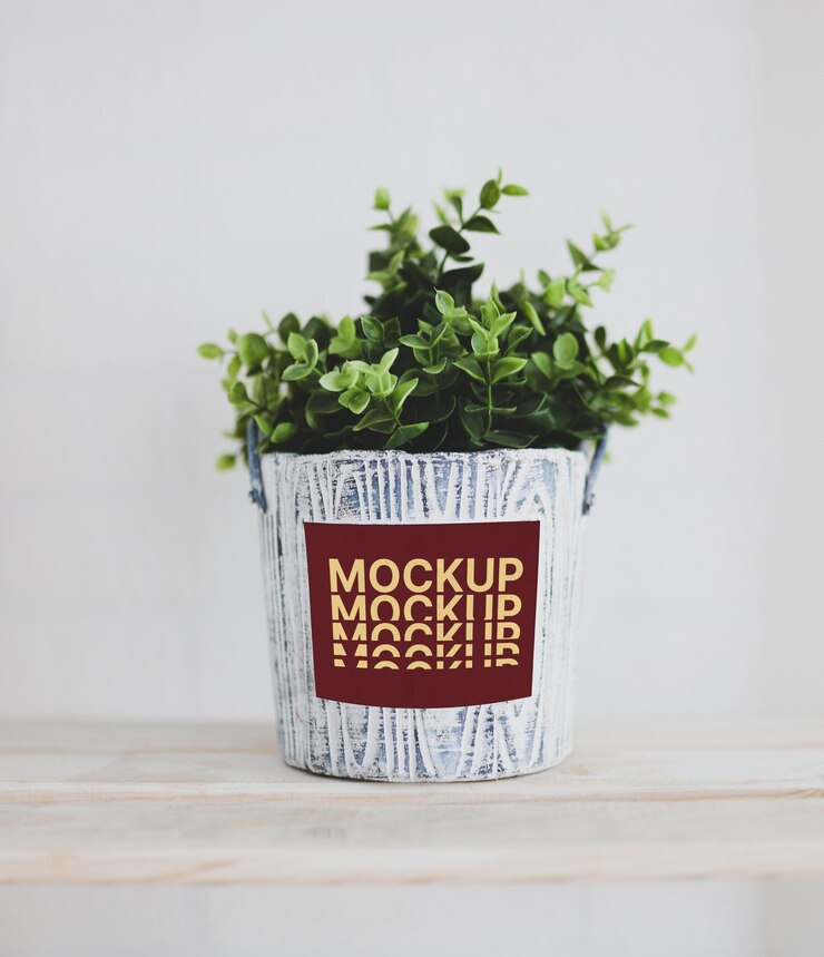 Modelo de vaso de planta branca