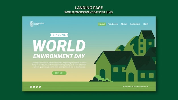 PSD modelo de web do dia mundial do meio ambiente