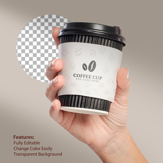 Modelo de xícara de café de mão