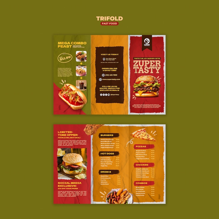 PSD modelo delicioso de fast food