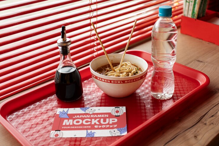 PSD un modelo delicioso de un tazón de ramen