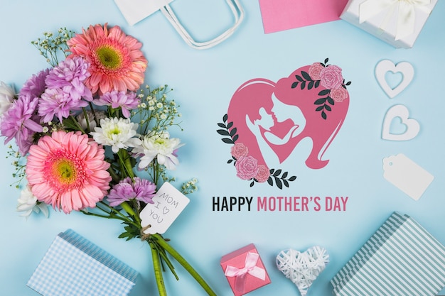 Modelo del día de la madre con copyspace