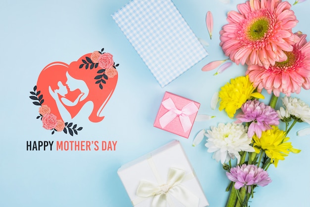 Modelo del día de la madre con copyspace