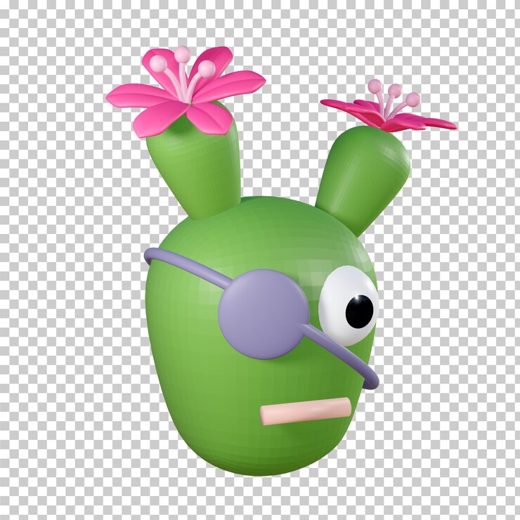 PSD modelo de dibujos animados de cactus de renderizado 3d