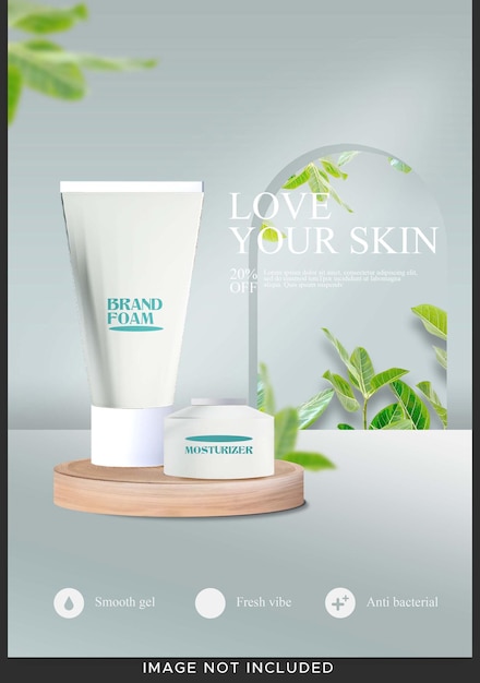 Modelo de diseño para anuncios de banners de productos de belleza