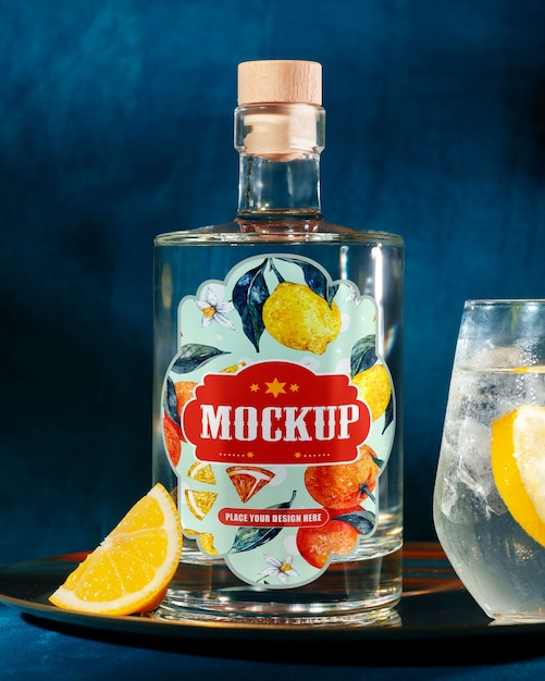 Modelo de diseño de botella de vidrio para bebidas alcohólicas