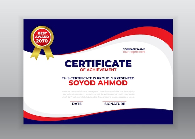 Modelo de diseño de certificado moderno