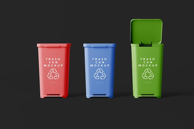 PSD modelo de diseño de contenedores de reciclaje de basura