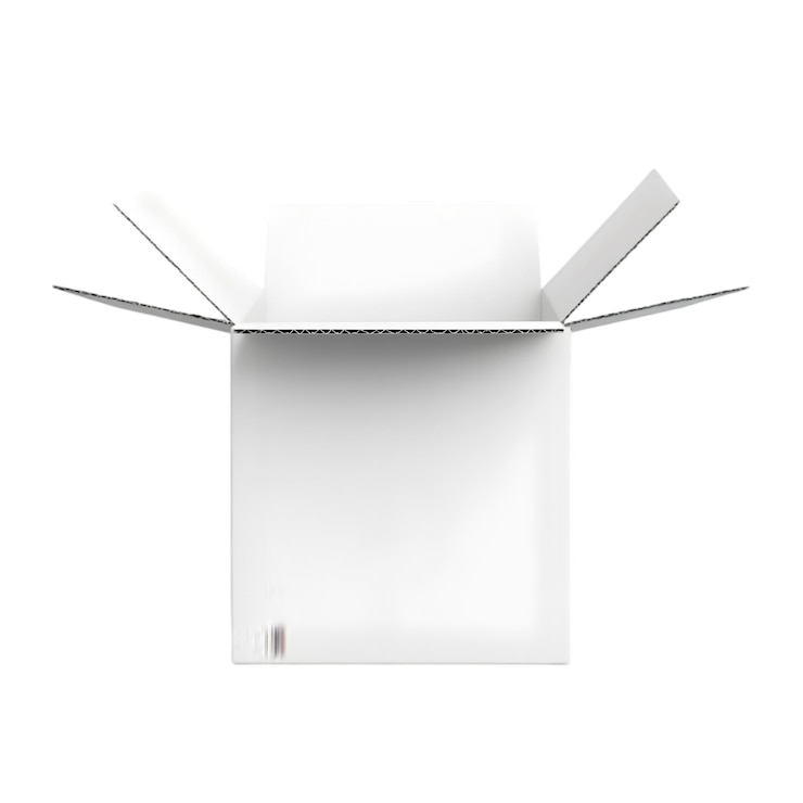PSD modelo de diseño de envases minimalistas de caja de cartón blanca abierta
