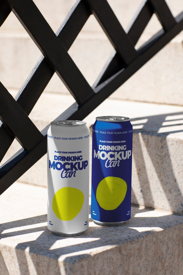PSD modelo de diseño de lata de refrescos