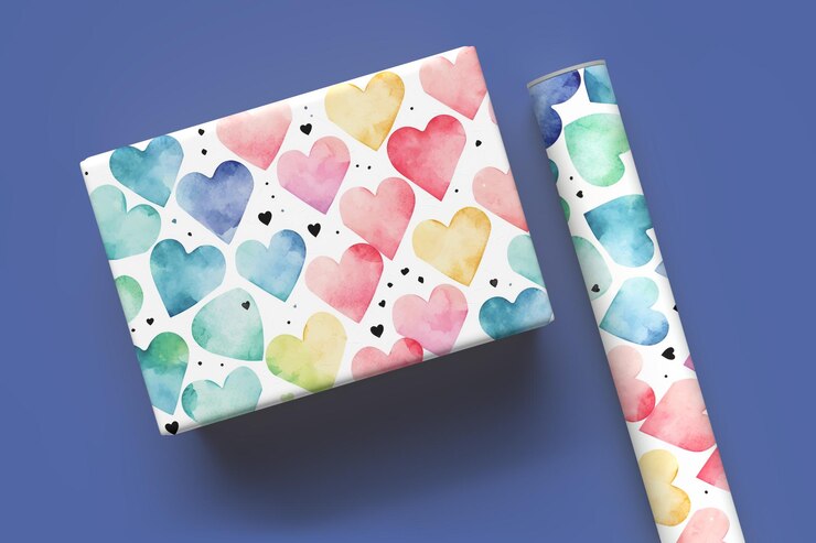 PSD modelo de diseño de papel de regalo moderno