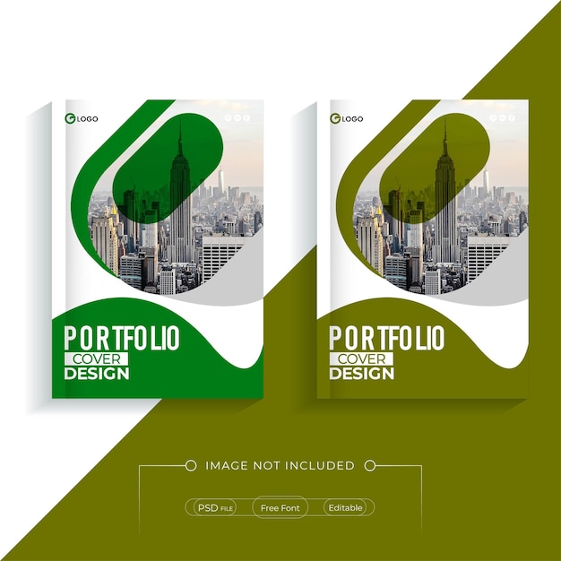 Modelo de diseño de la portada de la cartera de negocios corporativa y de la página de portada del informe anual