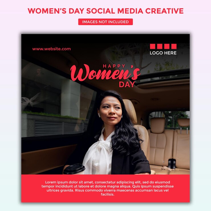 Modelo de diseño de publicaciones creativas en las redes sociales para el Día de la Mujer para promoción y deseos