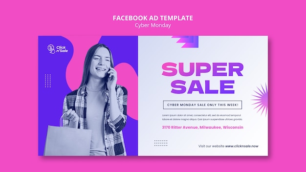 PSD modelo do facebook da cyber monday