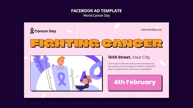 PSD modelo do facebook do dia mundial do câncer