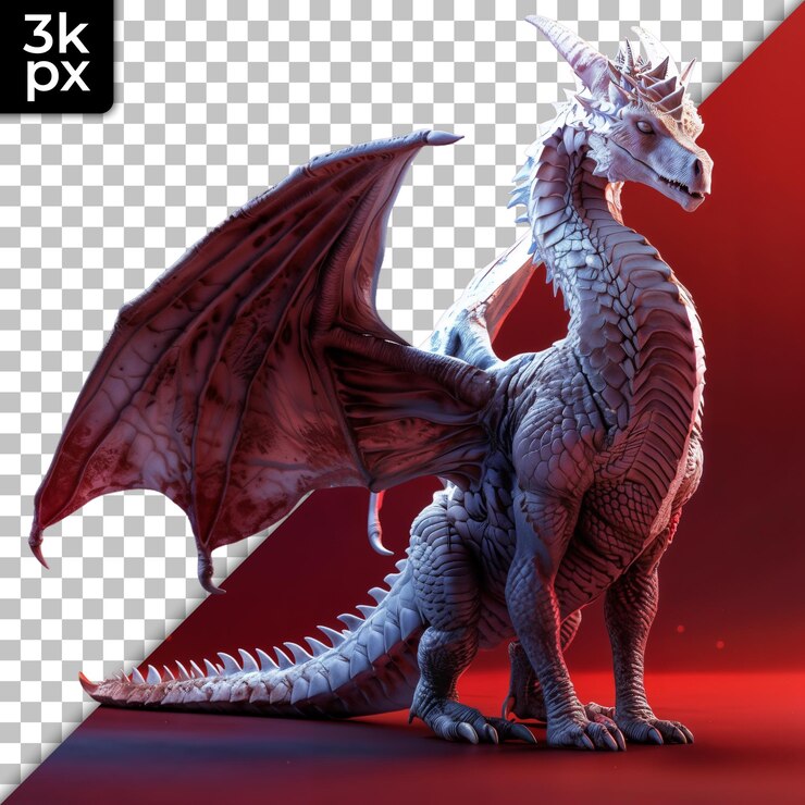 PSD un modelo de un dragón con una x - x2 en él