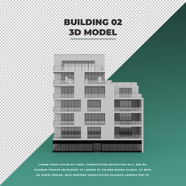 PSD modelo de edificio de apartamentos