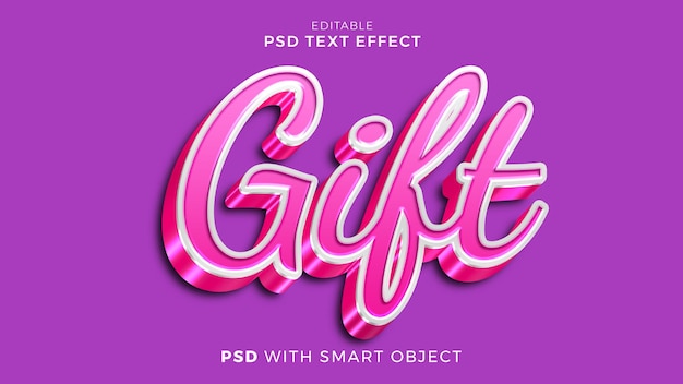 PSD modelo editável de efeito de texto de presente