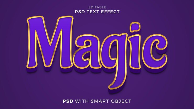PSD modelo editável de estilo de fonte de efeito de texto mágico