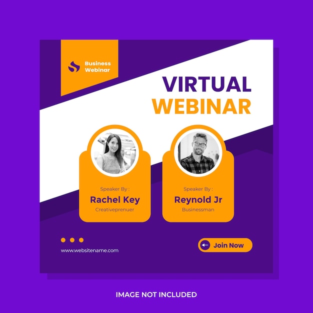 Modelo editável de postagem on-line do instagram de webinar de negócios