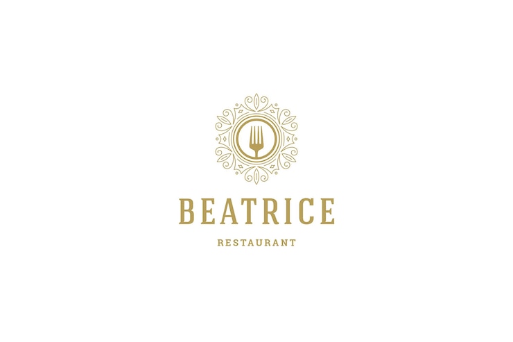 PSD modelo elegante do logotipo do restaurante