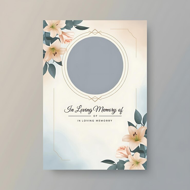 Modelo de una elegante plantilla de servicio conmemorativo con diseño floral