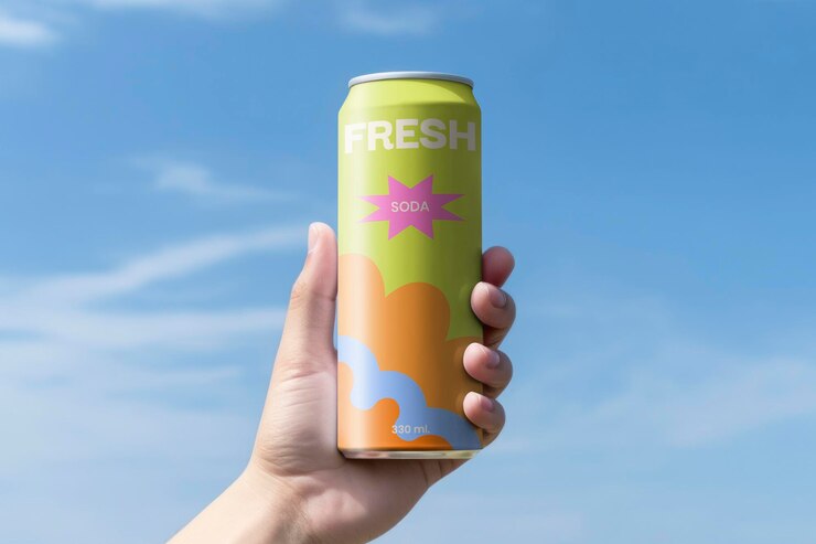 PSD modelo de embalaje de bebidas para latas de refresco