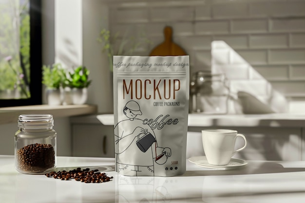 Modelo de embalaje de café