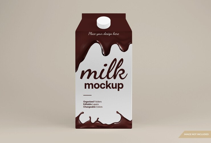 PSD modelo de embalaje de la caja de leche de chocolate
