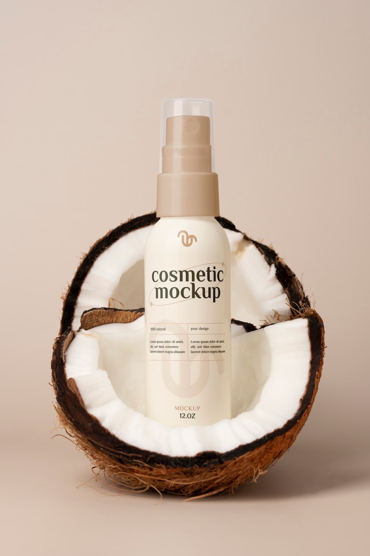 PSD modelo de embalaje de cosméticos naturales
