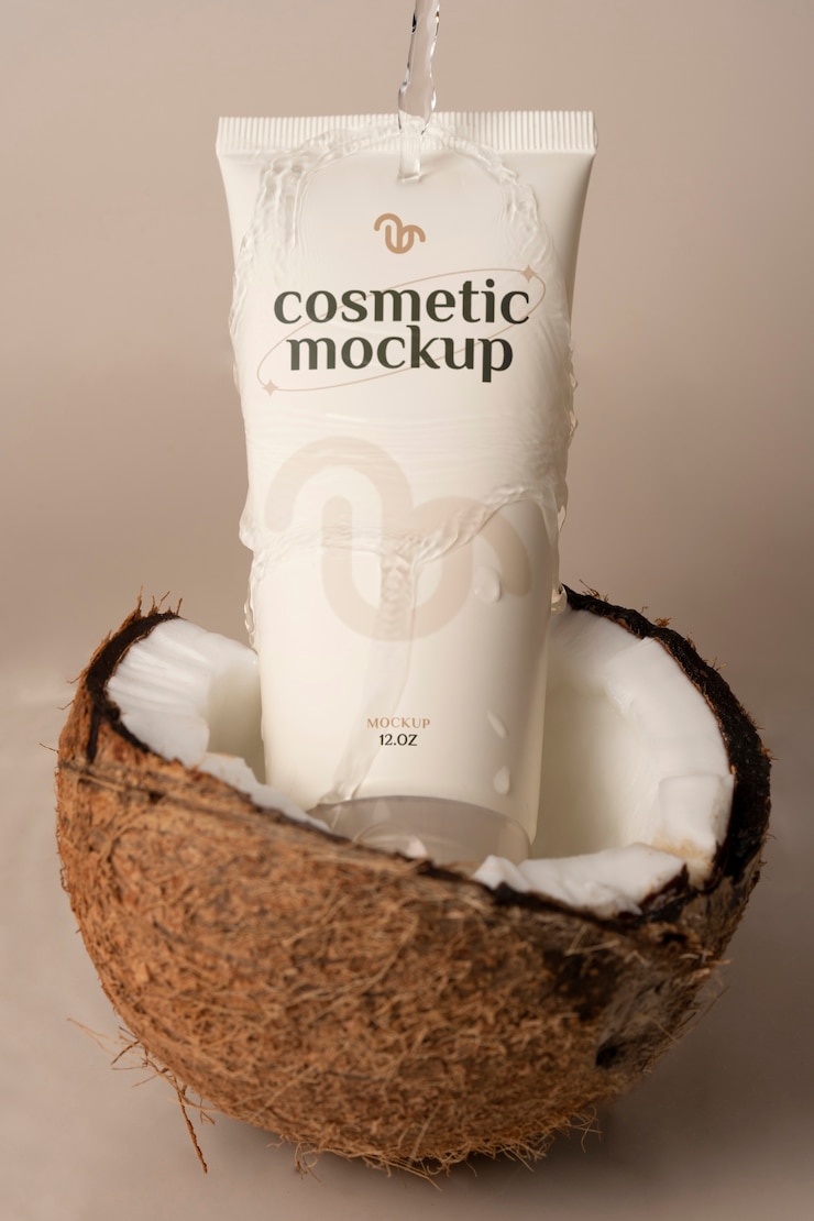 PSD modelo de embalaje de cosméticos naturales