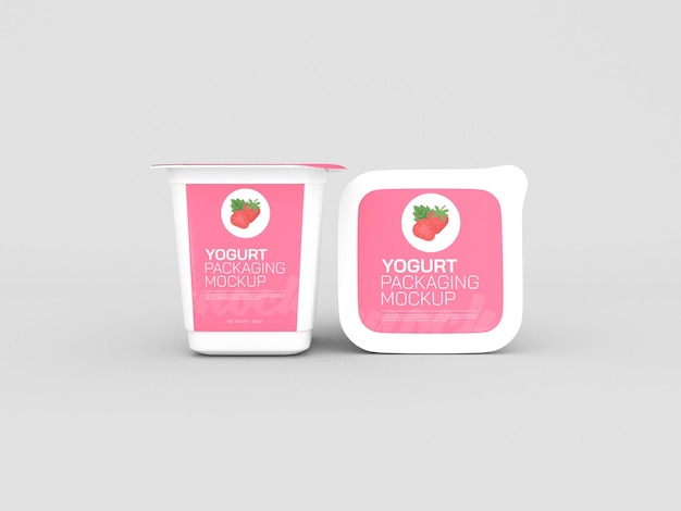 Modelo de embalaje de la taza de yogur