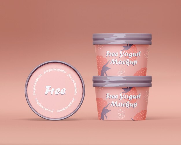 modelo de embalaje de yogur