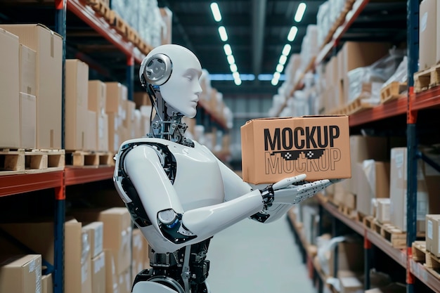 Modelo de entrega de reloj y recogida con cajas de manipulación de robots