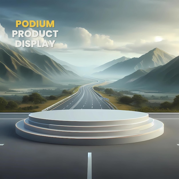 PSD modelo de escenario de exhibición de productos de podio elegante y natural para la presentación de productos de espectáculo