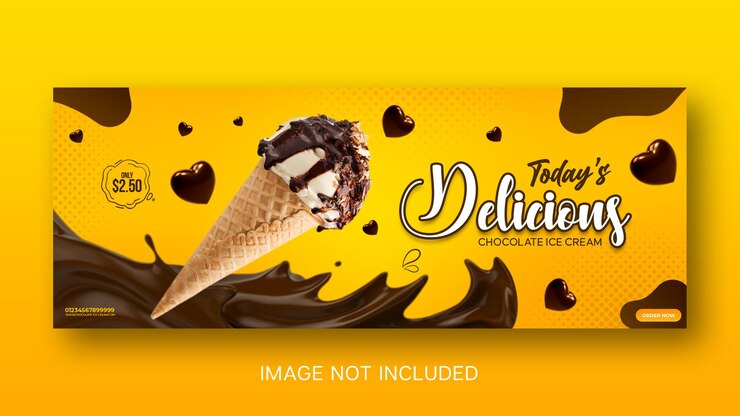 PSD modelo especial de design de postagem de banner de mídia social de sorvete de chocolate delicioso
