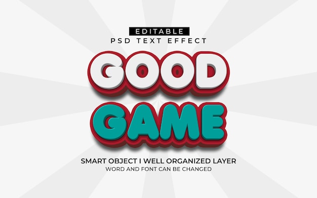 Modelo de estilo de efecto de texto de juego 3D editable